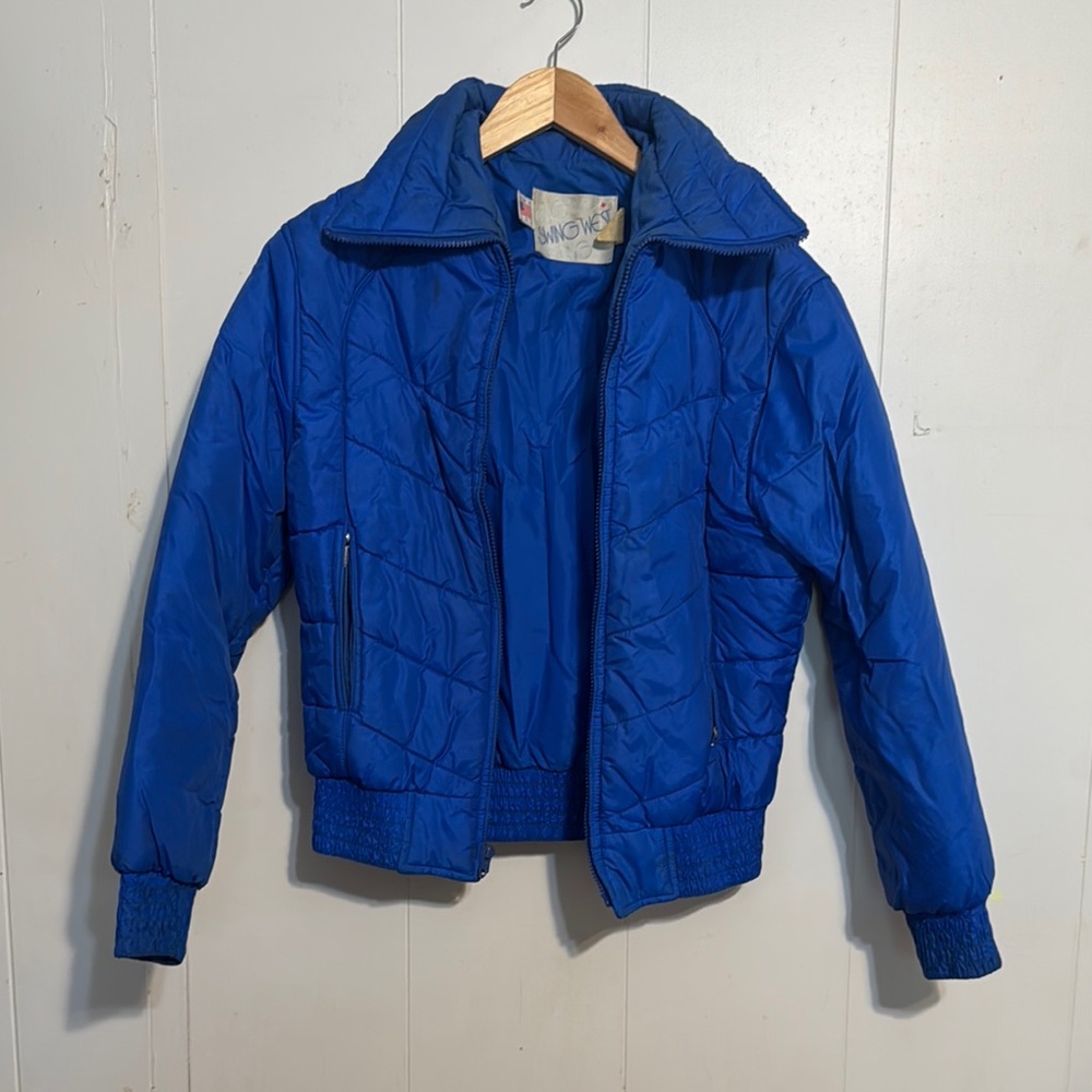 Vintage Swing West Blue Puffer Jacket Medium
